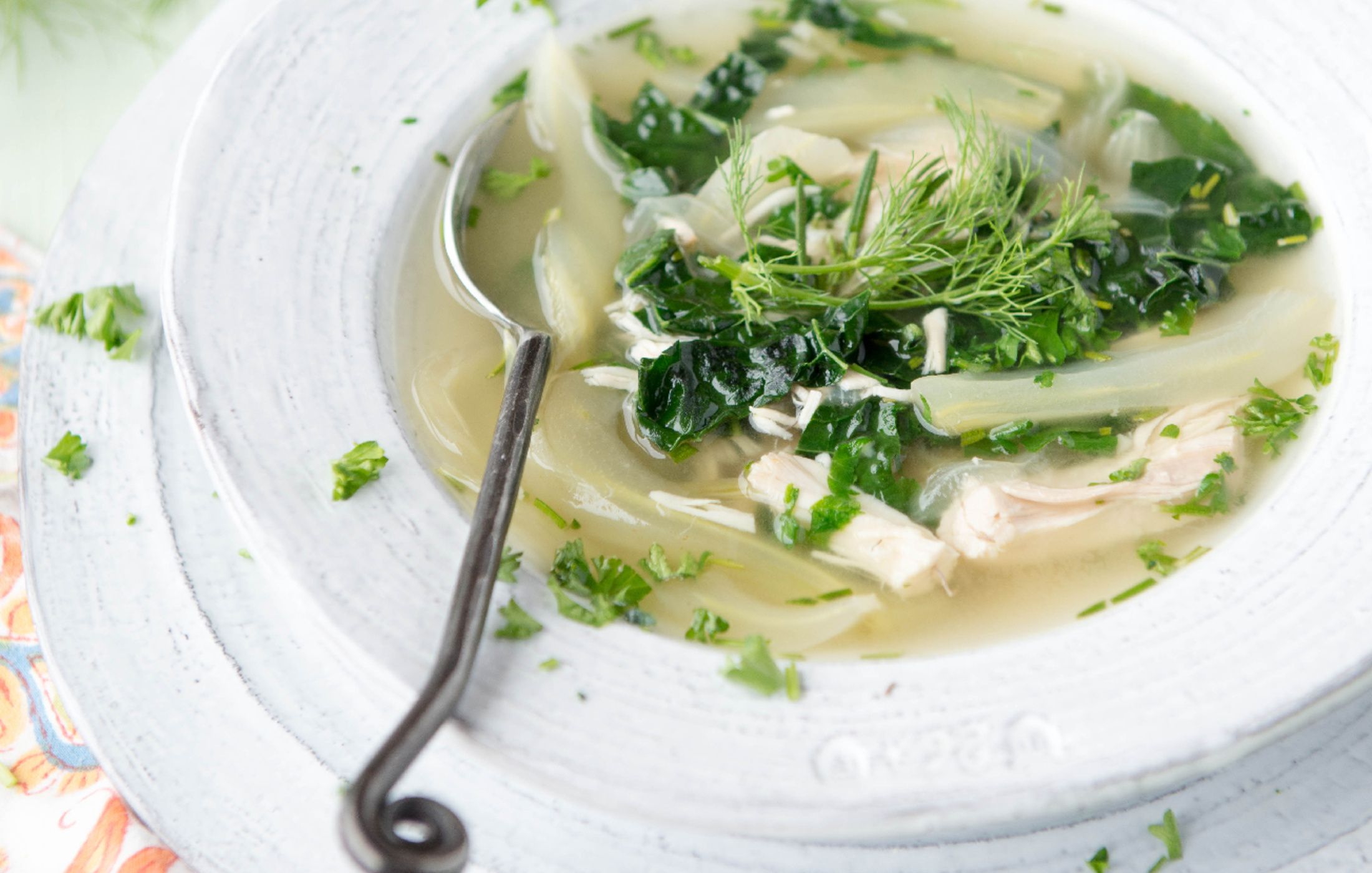 Chicken, Fennel, and Kale Soup Low-FODMAP